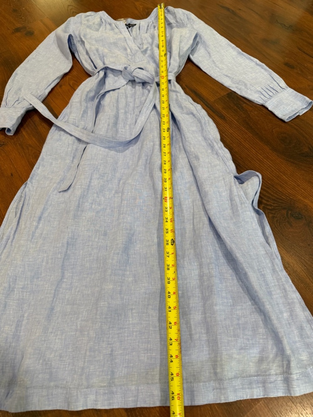 NWT J Crew 100% Linen Cabana Midi dress in French Blue CI918 Size Small Kaftan - Picture 11 of 14